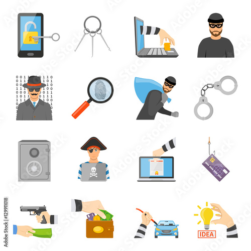 Theft Icons Set