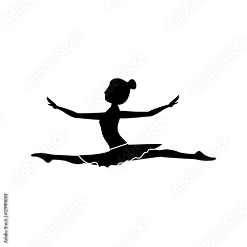 Girl practice ballet icon. Dancer sport person health and balance theme. Isolated design. Vector illustration