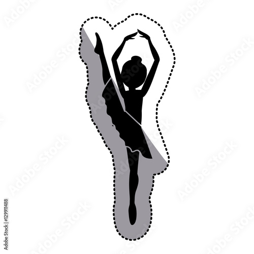 Girl practice ballet icon. Dancer sport person health and balance theme. Isolated design. Vector illustration