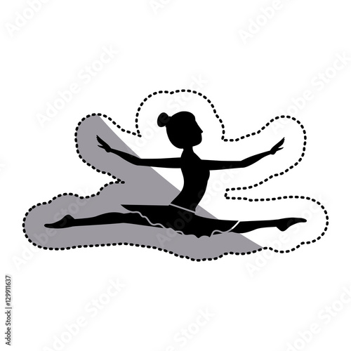 Girl practice ballet icon. Dancer sport person health and balance theme. Isolated design. Vector illustration