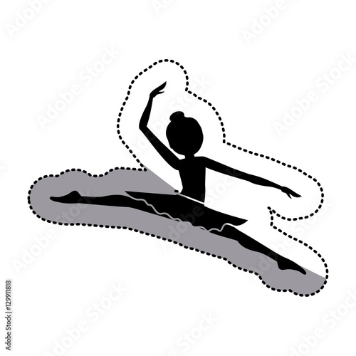 Girl practice ballet icon. Dancer sport person health and balance theme. Isolated design. Vector illustration