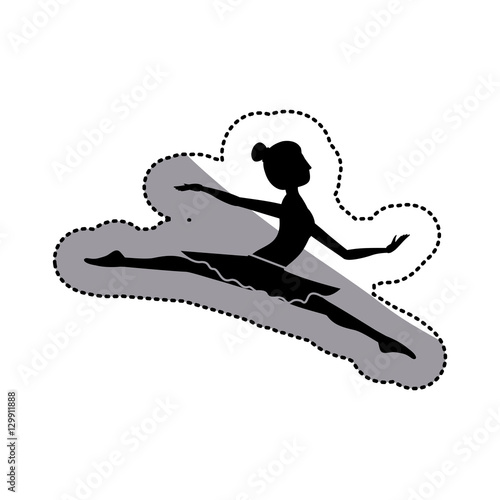 Girl practice ballet icon. Dancer sport person health and balance theme. Isolated design. Vector illustration