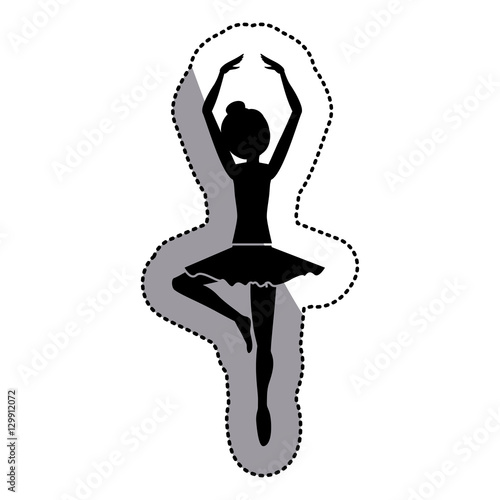 Girl practice ballet icon. Dancer sport person health and balance theme. Isolated design. Vector illustration