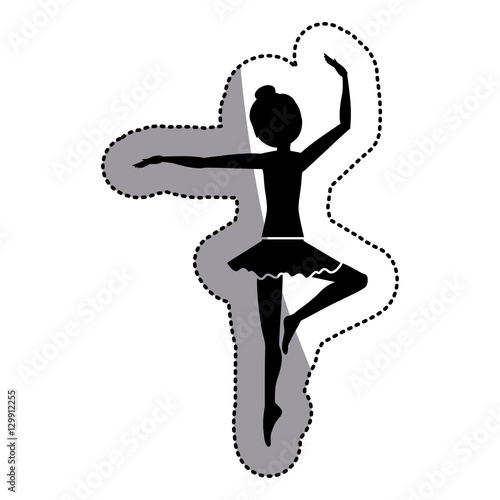 Girl practice ballet icon. Dancer sport person health and balance theme. Isolated design. Vector illustration