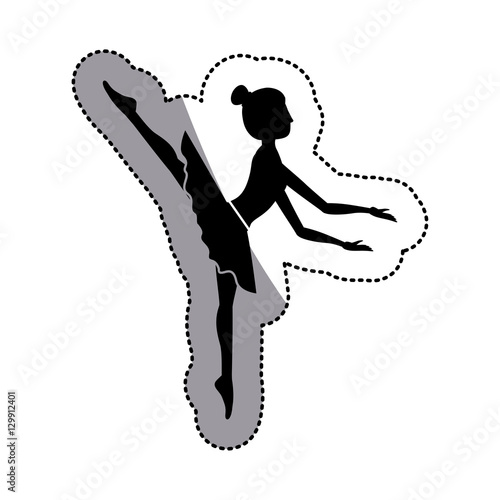 Girl practice ballet icon. Dancer sport person health and balance theme. Isolated design. Vector illustration