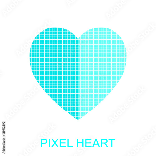 Heart love pixel icon  vector illustration design. Abstract heart.