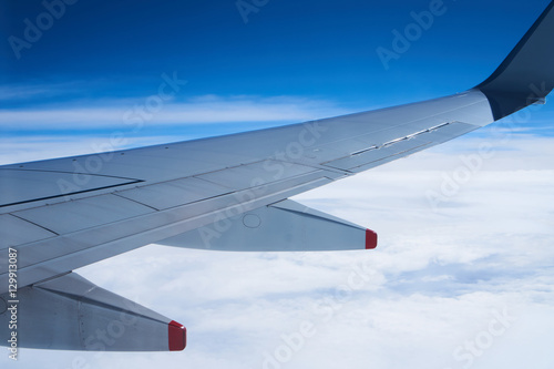 above blue sky view from aeroplane
