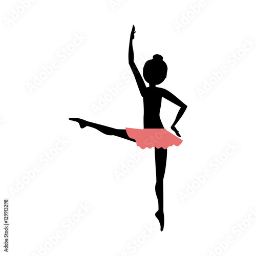 Girl practice ballet icon. Dancer sport person health and balance theme. Isolated design. Vector illustration