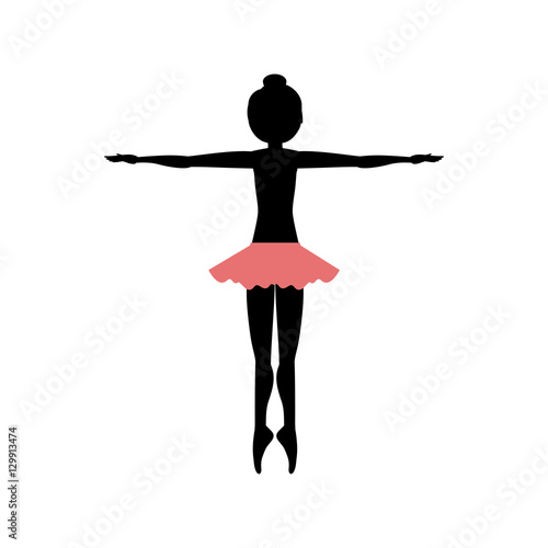 Girl practice ballet icon. Dancer sport person health and balance theme. Isolated design. Vector illustration