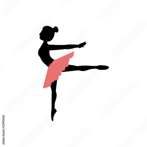Girl practice ballet icon. Dancer sport person health and balance theme. Isolated design. Vector illustration