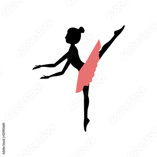 Girl practice ballet icon. Dancer sport person health and balance theme. Isolated design. Vector illustration