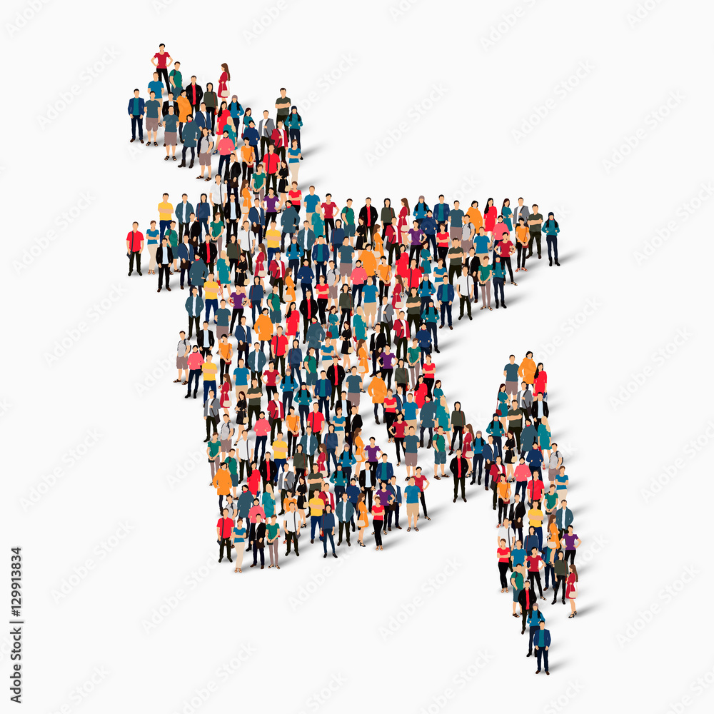 people map country Bangladesh vector people map country Bangladesh vector