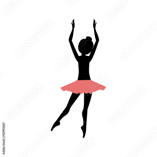 Girl practice ballet icon. Dancer sport person health and balance theme. Isolated design. Vector illustration