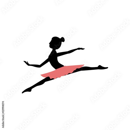 Girl practice ballet icon. Dancer sport person health and balance theme. Isolated design. Vector illustration