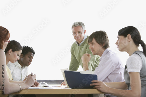 Group of multiethnic business colleagues at office meeting