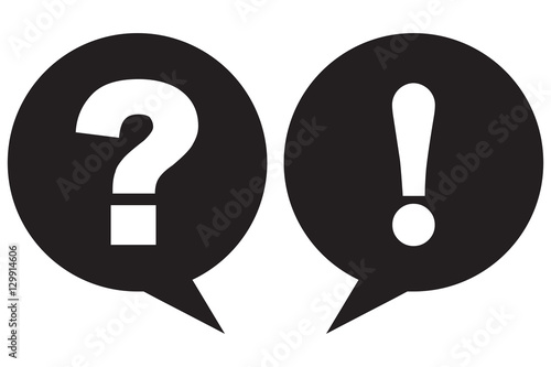 Question mark and exclamation point icon black