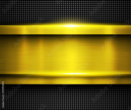 Background metallic gold, vector metal texture.