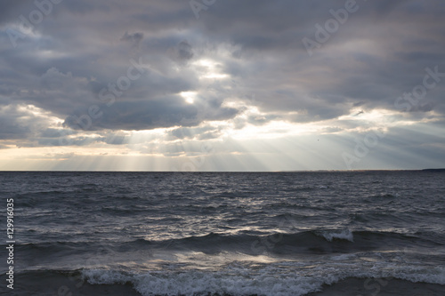 beach clouds sea