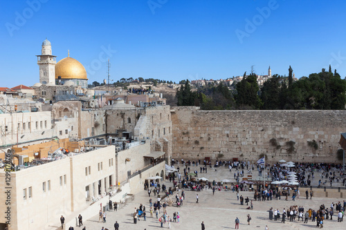 Jerusalem's Western wall and Dome of the rock 