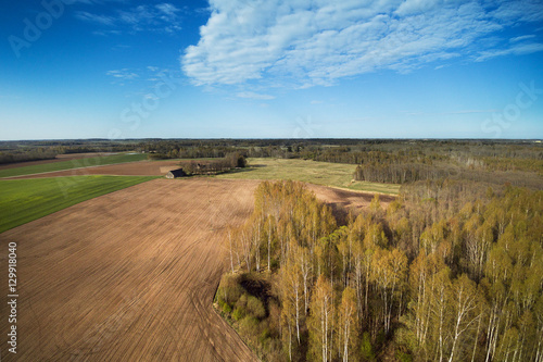 Aerial view of latvian countryside.