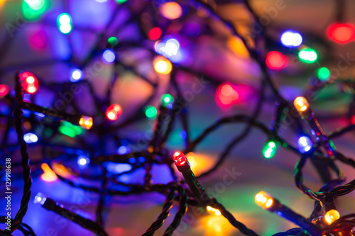 colorful christmas lights chain