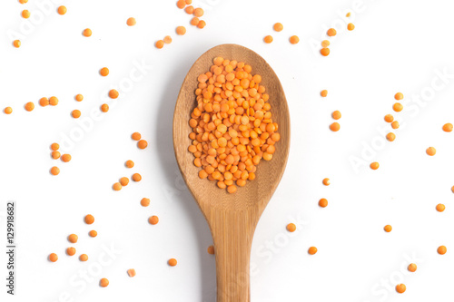 Red or Canadian Orange Lentil into a spoon