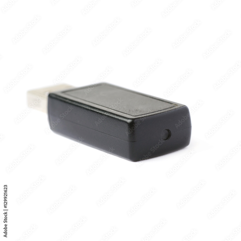 Flash drive or wireless receiver isolated over white background Flash drive or wireless receiver isolated over white background