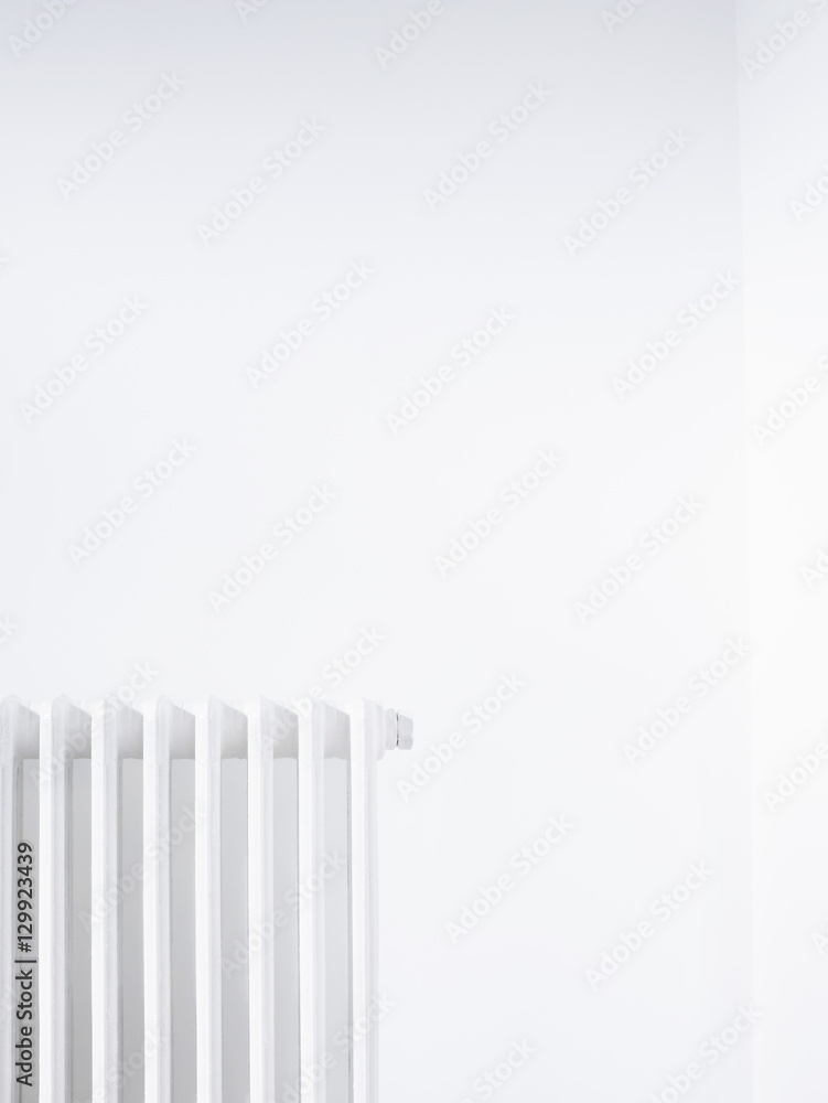 Radiator against white wall Radiator against white wall