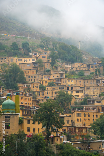 Mountain side, terraced town, Masuleh, Iran photo