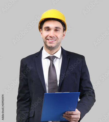 Handsome man with clipboard...