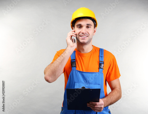 Handsome warehouse worker t...