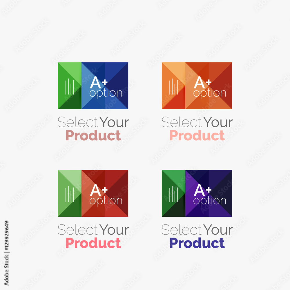 Obraz premium Set of square abstract background templates or infographics