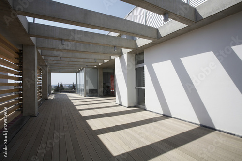 Deck of modern apartment building