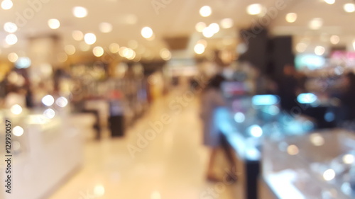 Department store with bokeh blurred background