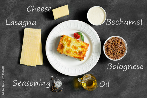 Traditional Italian lasagna made with minced beef