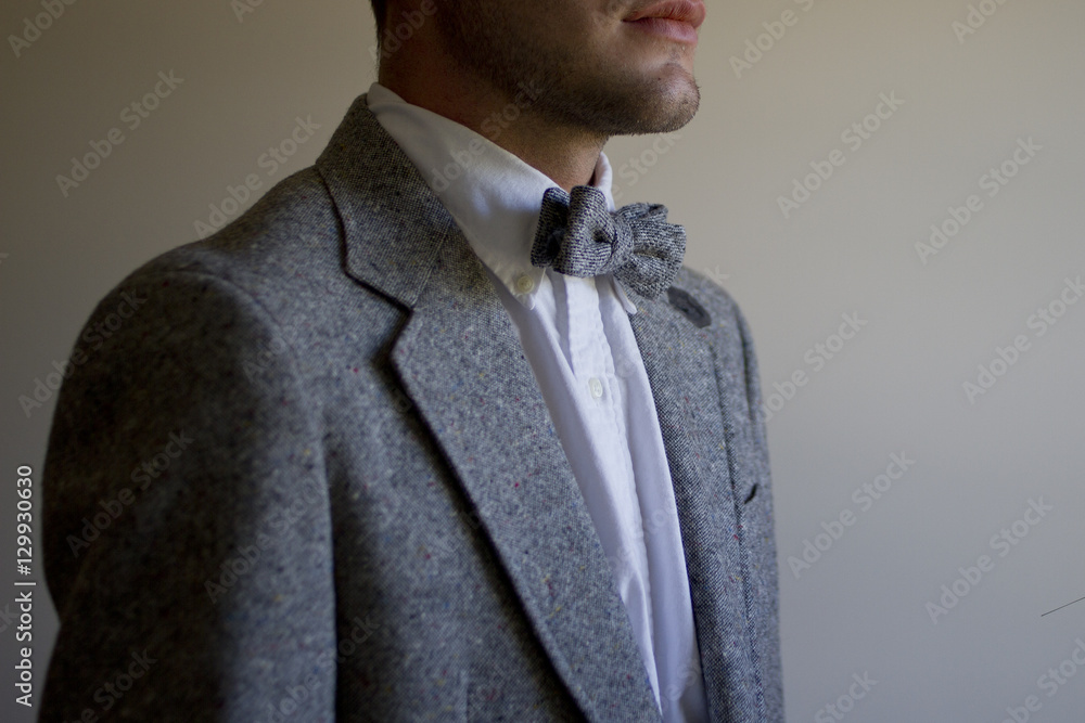 Tweed suit with bow tie hotsell