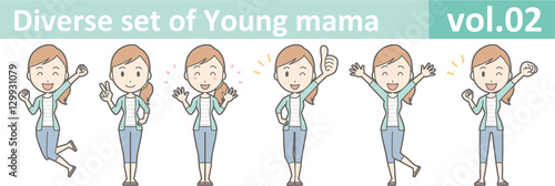 Diverse set of young mama , EPS10 vector format vol.02