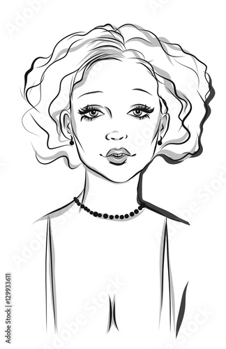 fashion portrait lineart illustration