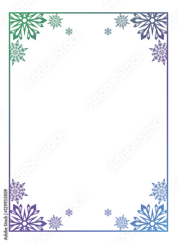 Frame with snowflakes. Copy space.