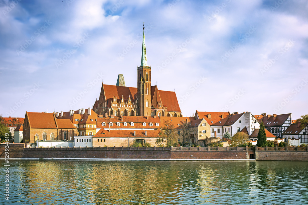 Scenic view of Tumski island in Wroclaw, Poland Scenic view of Tumski island in Wroclaw, Poland