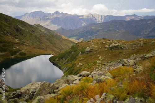 Fototapeta Naklejka Na Ścianę i Meble -  Mountain lake in Abkhazia. Caucasus.
