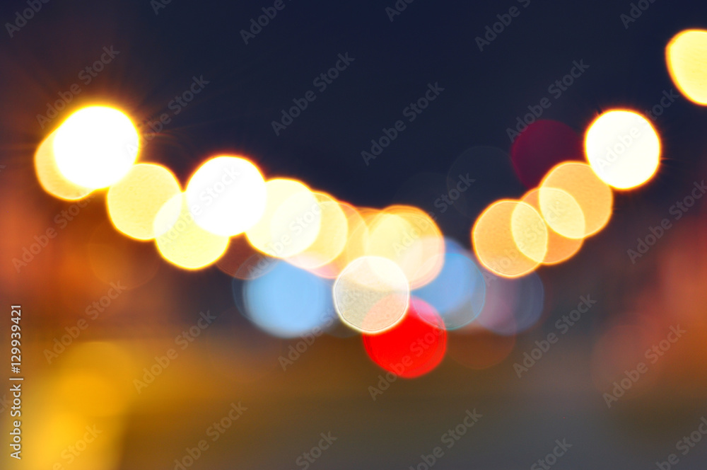 Fototapeta premium Blurred traffic lights in motion, long exposure