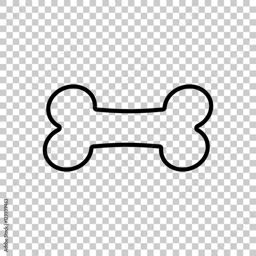 Dog bone icon. Black icon on transparent background.
