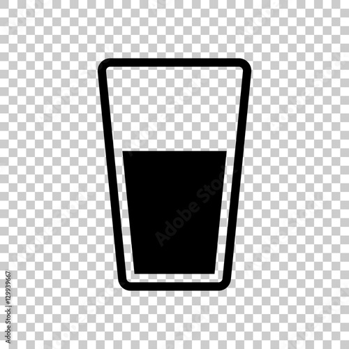 glass of water icon. Black icon on transparent background.