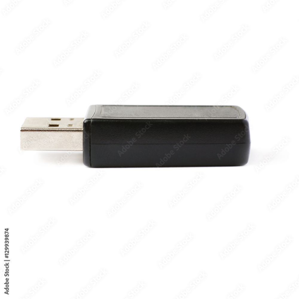 Flash drive or wireless receiver isolated over white background Flash drive or wireless receiver isolated over white background