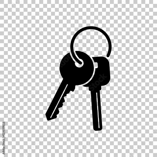keys on the ring icon. Black icon on transparent background.