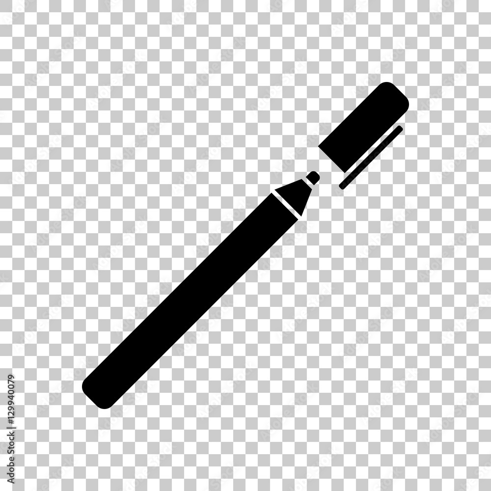 Pen or marker icon. Black icon on transparent background. Pen or marker icon. Black icon on transparent background.