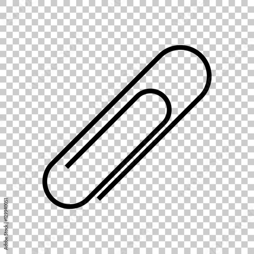 Paper clip icon. Black icon on transparent background.