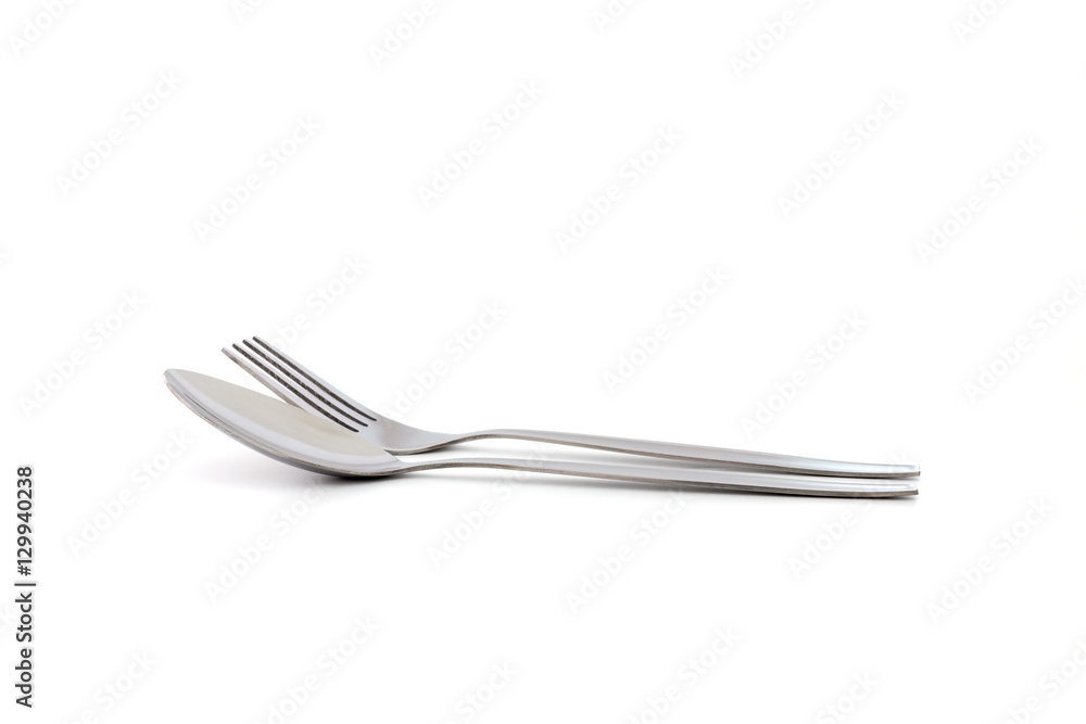Fork and spoon isolated on white background Fork and spoon isolated on white background