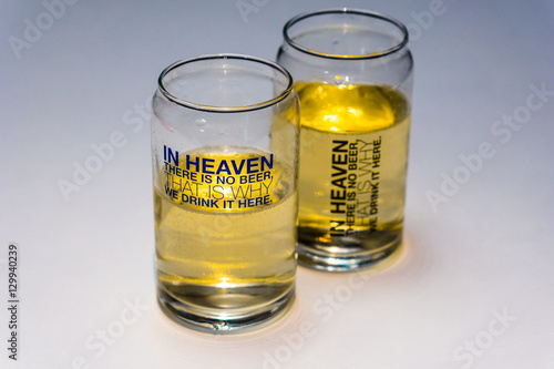 two glasses with beer